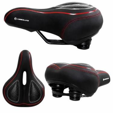 Imagem de Selim Absolute com Gel Elastômero Super Confortável Bike Preto/Vermelh