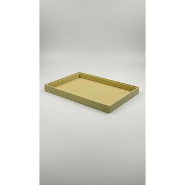 Imagem de Bandeja Lisa Veludo Grande Para Joias Bege 37x27cm - Congratulations S