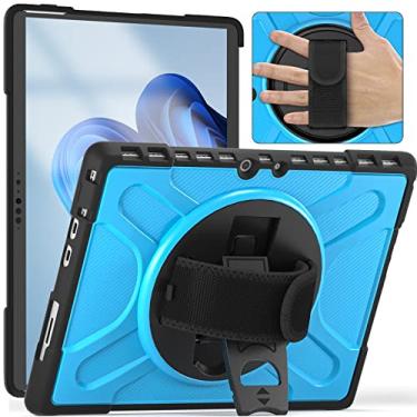 Imagem de Tablet protetor PC Capa Caixa de proteção robusta à prova de choque de corpo inteiro 360 ° Capa protetora robusta para o Microsoft Surface Pro 8 compatível com teclado de capa do tipo, caixa de tabule
