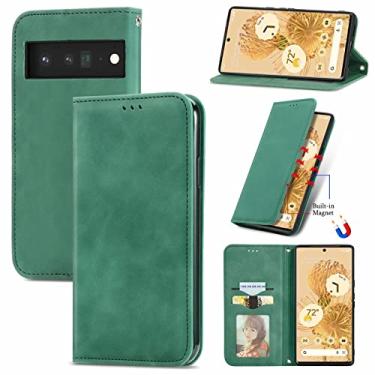 Imagem de YUNCHAO Caixa de telefone Para o Google Pixel 6 Skin Retro Feel Business Magnetic Horizontal Flip Leather Case com titular e slots de cartão e carteira e moldura fotográfica capa para celular