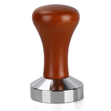 Imagem de Tamper de café expresso de 51 mm - Tamper de café premium Barista Tamper de café Classic Series Aço inoxidável Espresso Tamper Ferramenta de prensa de café Cabo Espresso, 90 x 51 mm, Madeira maciça, aço inoxidável