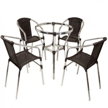 Imagem de Conjunto De 6 Cadeiras E Mesa Floripa Em Alumínio Trama Original