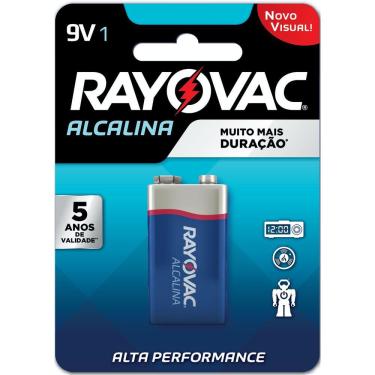 Imagem de Bateria Rayovac Alcalina 9 volts com 01
