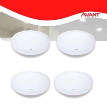 Imagem de Kit 4 Painel LED Plafon Sobrepor 24W Redondo Branco Neutro