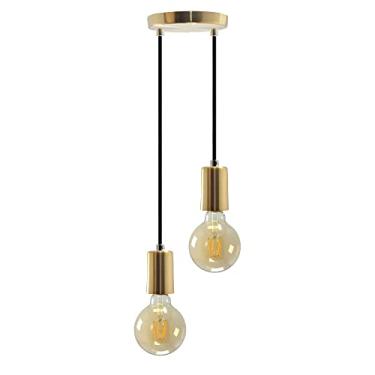 Imagem de Pendente Soquete Copinho E27 Dourado Duplo + Led G95