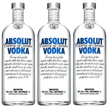 Imagem de Vodka Absolut Natural 1 Lt 03 Unidades