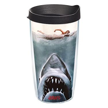 Imagem de Tervis Copo térmico de parede dupla Universal Jaws Made in USA mantém as bebidas frias e quentes, 473 ml, clássico