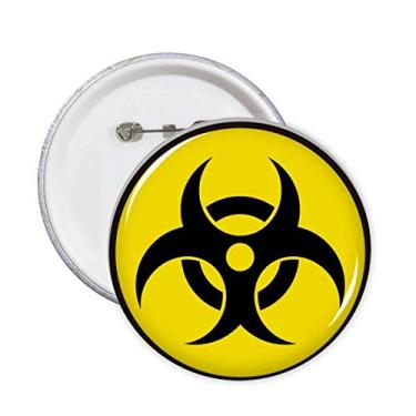 Imagem de Alfinetes de símbolo de radiação tóxica perigosa química emblema botão decoração acessório 5 peças