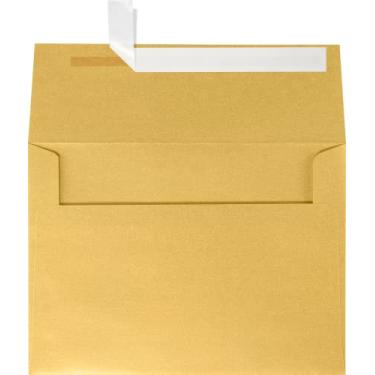 Imagem de Envelopes de convite A7 (14 x 19 cm) – Grupo metálico e cintilante 1, Gold Metallic, 50 Qty.