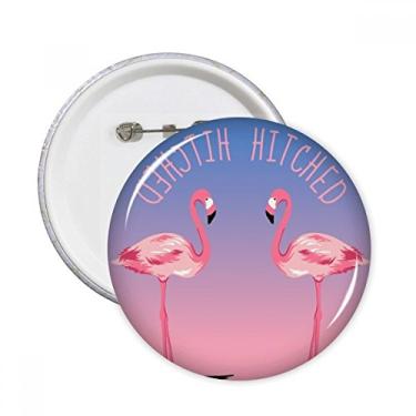 Imagem de Casal de flamingo engatado com broches redondos, decoração de roupas, 5 peças, presente