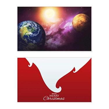 Imagem de Planeta Terra, vermelho, azul, colorido, feriado, comemorações, cartão de felicitações, mensagem de Natal