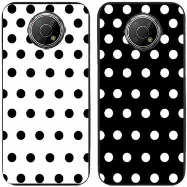 Imagem de 2 peças preto branco bolinhas impressas TPU gel silicone capa de telefone traseira para Nokia todas as séries (Nokia G300)