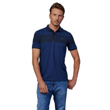 Imagem de Polo Sallo Jeans Bicolor Azul Tam. GG-Masculino