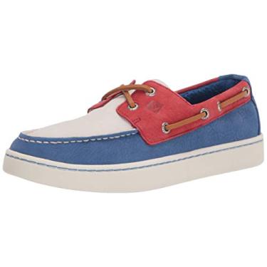 Imagem de Sperry Sapato náutico masculino Gold Cup com 2 olhos, Vermelho/branco/azul, 7.5