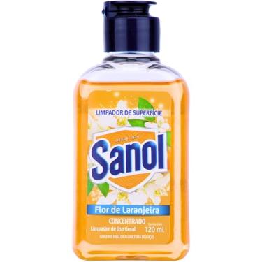 Imagem de Limpador Concentrado de Superfície, Perfumador, Flor de Laranjeira, Sanol, 120 ml, Laranja