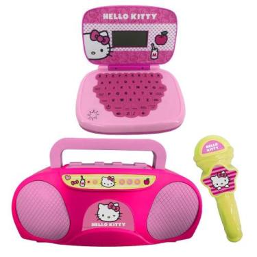 Imagem de Kit Hello Kitty - Laptop Infantil Bilíngue + Boombox Karaoke - Candide
