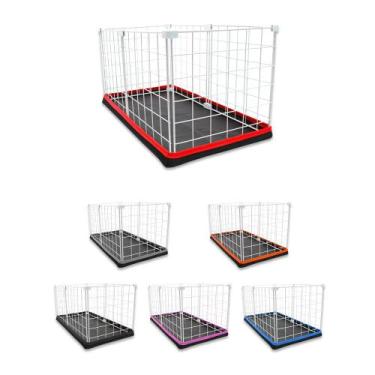 Imagem de Cercado Aramado Porquinho da Índia 30x60 Cm Branco com Bandeja Higiêni