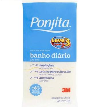 Imagem de Esponja de Banho Diario Ponjita Amarela 3 Unidades - 3M
