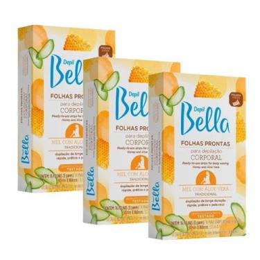 Imagem de Kit 48 Folhas Prontas Depilação Corporal Pernas Braços Depil Bella Mel