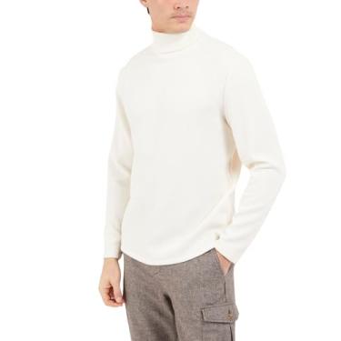 Imagem de GUESS Camiseta masculina de manga comprida Reeves Rib Rollneck, areia movediça, M