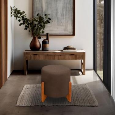 Imagem de Banqueta Puff Thor Luxo Madeira Maciça - ME ecommerce, marrom