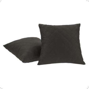 Imagem de Kit 04 Capas de Almofadas Cor Preto 45x45cm Tecido Fofinho e Macio Com