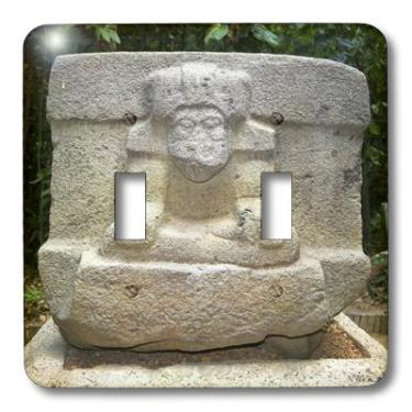 Imagem de 3dRose LLC lsp_46119_2 Silhouette Quadrangular Altar, Olmec Archaeological Museum, Parque La Venta, Estado do Tabasco, México interruptor duplo