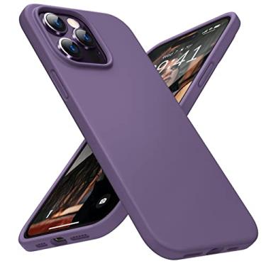 Imagem de DTTO Capa para iPhone 14 Pro, capa protetora fina de silicone líquido à prova de choque [proteção aprimorada para câmera e tela] com almofada de grade favo de mel para iPhone 14 Pro 6,1 polegadas 2022, glicínia