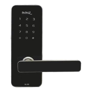 Imagem de Fechadura Eletrônica Smart Lock Embutida Preta SL100 Papaiz