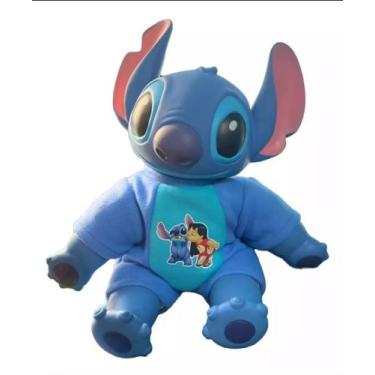 Imagem de Boneco Pelúcia Lilo Stitch cabeça emborrachada bem fofinho com 33cm - 