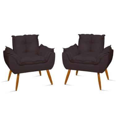 Imagem de Kit 2 Poltronas Cadeiras Reforçadas Confortáveis – Jl Decor Cor:cinza