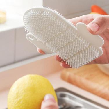 Imagem de Esponja Escova Cacto de Silicone Multiuso 12,2x10,5x1,5cm Clink, Branc