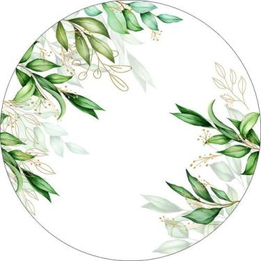 Imagem de Painel De Festa Redondo 1,50x1,50 - Belas Folhagens Verdes 180 - Via C