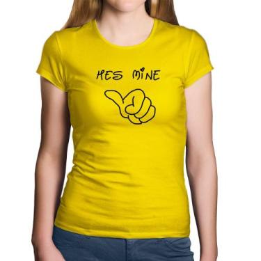 Imagem de Baby Look Algodão He's Mine - Foca na Moda, Amarelo, P