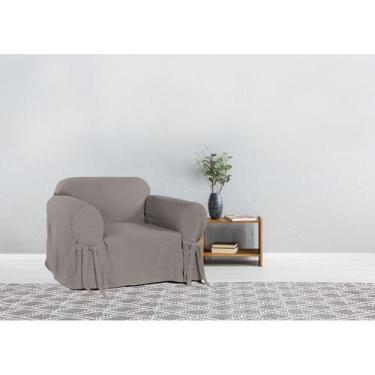 Imagem de Capa Protetor de Sofá 1 Lugar Tecido Gorgurão Resistente Pratica Lisa 