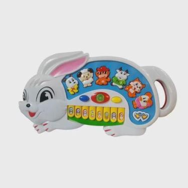 Imagem de Piano Musical Teclado Coelhinho Infantil Bebe. - toys king
