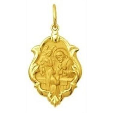 Imagem de Pingente Pequeno Modelo Trabalhado Ornato 1.3cm Santos Ouro 18k ( 47 S