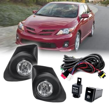 Imagem de LEVANLIGHT Faróis de neblina para Toyota Corolla 2011-2013 | Lâmpadas halógenas H11 12V 55W com lentes transparentes e resistência ao calor e umidade