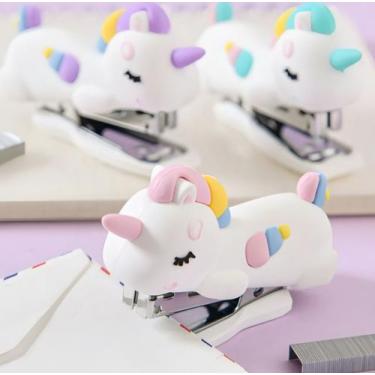 Imagem de Mini Grampeador Unicórnio Divertido Fofo Kawaii MX86018 - Daiso