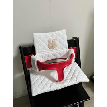 Imagem de Almofada para cadeira de jantar de bebê, almofada integrada antiderrapante portátil para sair, acessórios para cadeira de crescimento para comer de bebê, coelho, uma peça
