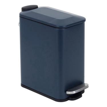 Imagem de Lixeira Para Banheiro Metal Com Pedal 5L Azul - Aemaxx