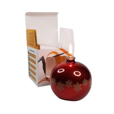 Imagem de Lamparina Decorativa Natal Vermel Para Fluido Velas Bistrot