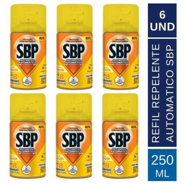 Imagem de Kit 6 Refil Repelente Sbp Citronela Spray Automático 250ml