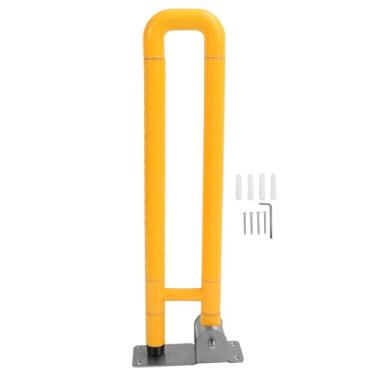 Imagem de Trilho de Segurança do Banheiro, Banheiro Em Forma de U Vire As Barras de Captura de Vaso Sanitário Com Alça Anti-deslizamento, 300 Lb de Capacidade de Carga (YELLOW)