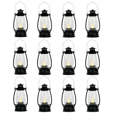 Imagem de Juzicken Mini Lanternas De Vela Pretas Decorativas Para Ambientes Internos E Externos, Pequenas, Vintage, Penduradas, Rústicas, Led Douradas, Lareira Fazenda, Decoração, Centro Mesa Natal