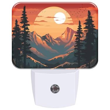 Imagem de AKKAVNIA Luminária De Parede Led Com Sensor Inteligente Anoitecer E Amanhecer, Luz Noturna Para Pôr Do Sol Nas Montanhas, Quarto Adulto, Sala Estar, Corredor, Cozinha