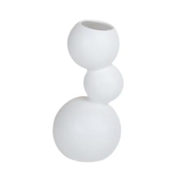 Imagem de IEUDNS Vaso de flores de cerâmica Vaso de flores simples Arranjo floral artístico Peça central decorativa Decoração para casa para festa Decoração de armário, Branco, S