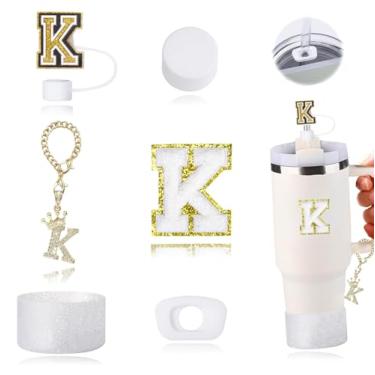 Imagem de Conjunto de acessórios para copos Stanley, incluindo 1 alça de alça de garrafa de água, 1 bota de copo Stanley de silicone, 1 capa de canudo de silicone, 2 pingentes Stanley para copo Stanley de 1,134