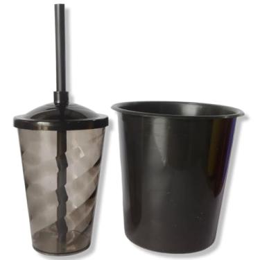 Imagem de 30 Kit Festa Baldinho Pipoca 1Lt + 30 Copos 400 Ml Lembrancinha Cinema Chá Reveleção (PRETO)