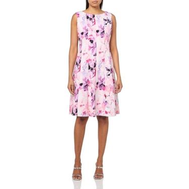 Imagem de Kasper Vestido feminino Slvls Multi Seam Fit & Flare, Lily White Multi, 40